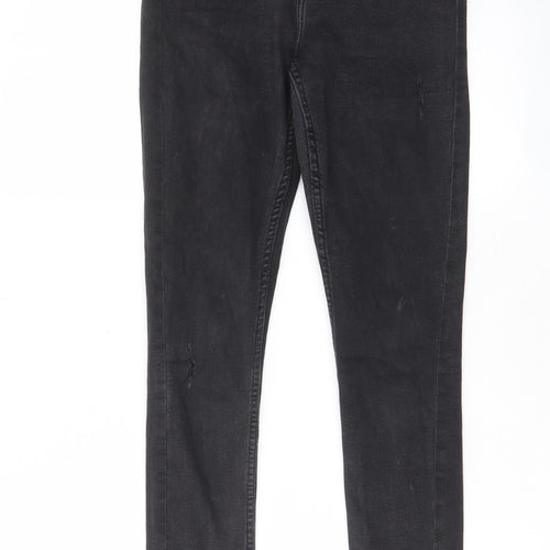 Denim & Co. Womens Black Cotton Skinny Jeans Size 8 L27 in Regular Zip - Pockets, Belt Loops