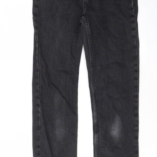 Denim & Co. Womens Black Cotton Straight Jeans Size 6 L27 in Regular Zip - Pockets, Belt Loops