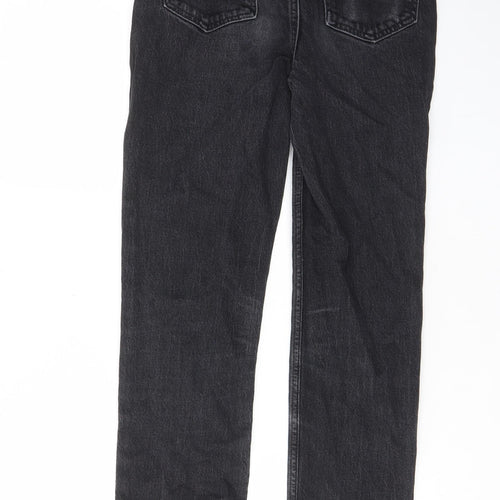 Denim & Co. Womens Black Cotton Straight Jeans Size 6 L27 in Regular Zip - Pockets, Belt Loops