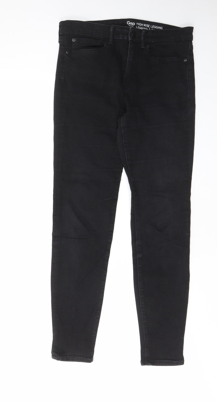 Gap Womens Black Cotton Skinny Jeans Size 10 L27 in Regular Zip - Pockets, Belt Loops