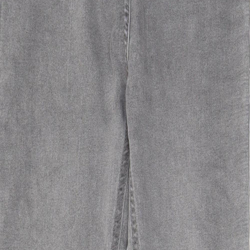 M&Co Girls Grey Cotton Skinny Jeans Size 11-12 Years L25 in Regular Zip - Pockets