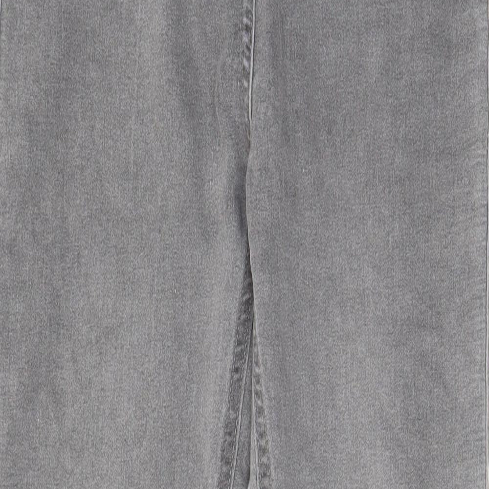 M&Co Girls Grey Cotton Skinny Jeans Size 11-12 Years L25 in Regular Zip - Pockets