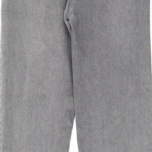 M&Co Girls Grey Cotton Skinny Jeans Size 11-12 Years L25 in Regular Zip - Pockets