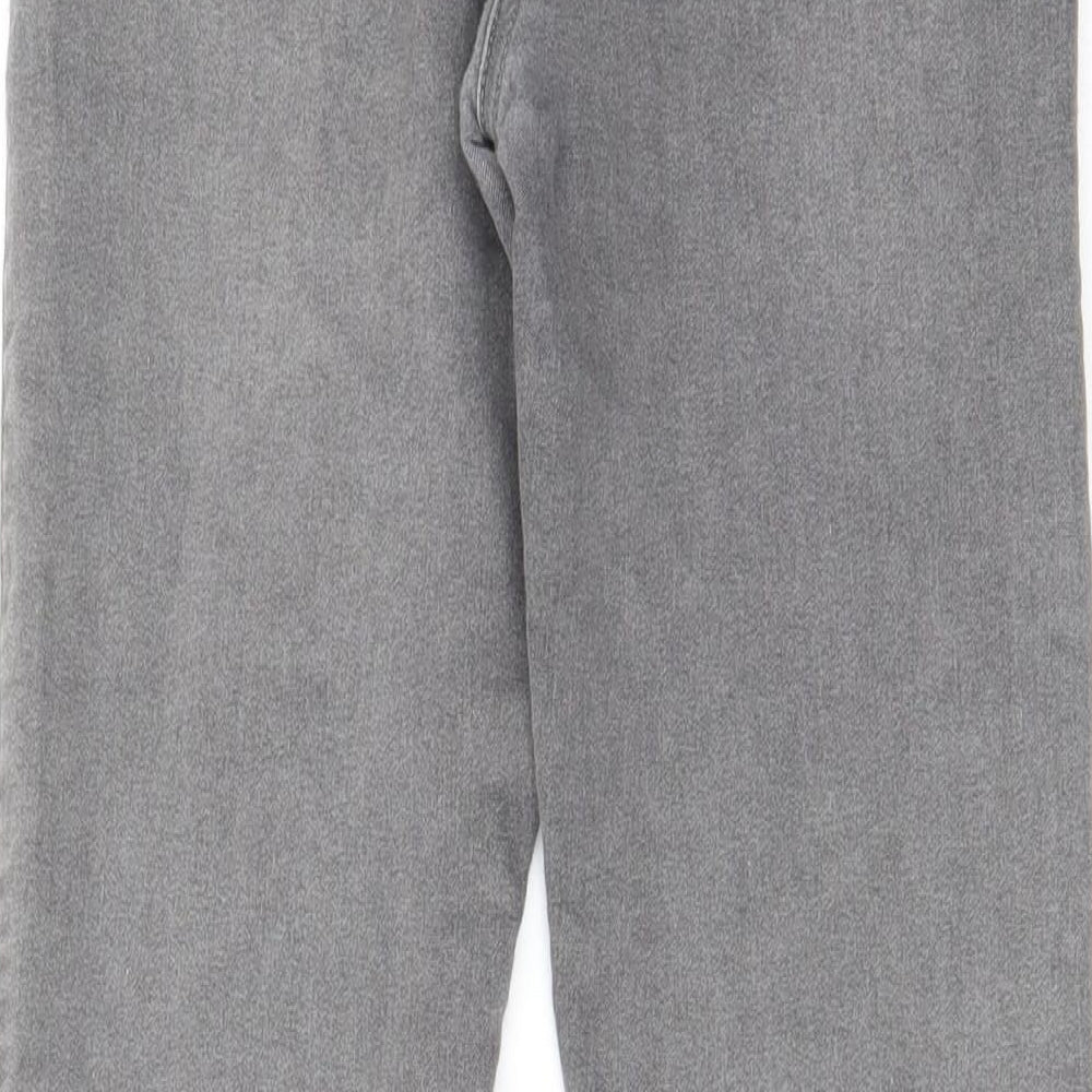 M&Co Girls Grey Cotton Skinny Jeans Size 11-12 Years L25 in Regular Zip - Pockets