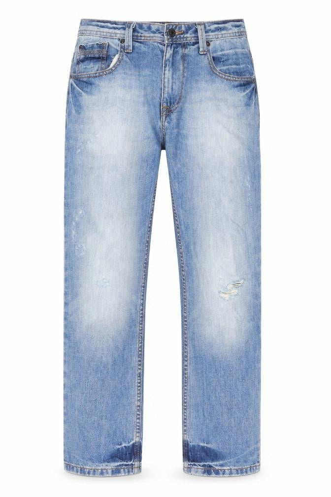 Burton Mens Blue Cotton Straight Jeans Size 34 in L30 in Slim Zip - Short leg, Pockets