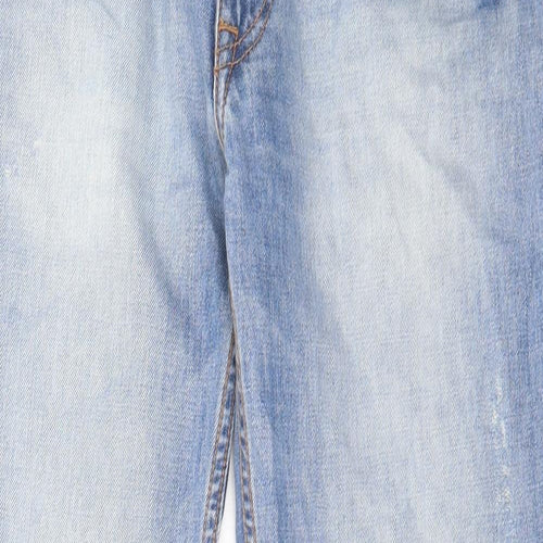 Burton Mens Blue Cotton Straight Jeans Size 34 in L30 in Slim Zip - Short leg, Pockets