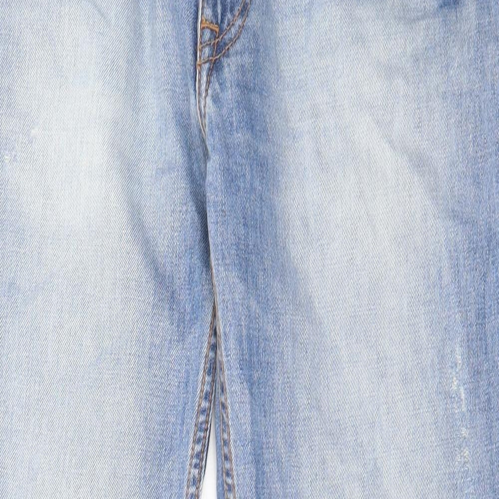 Burton Mens Blue Cotton Straight Jeans Size 34 in L30 in Slim Zip - Short leg, Pockets