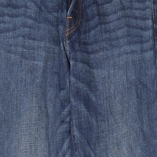 Abercrombie & Fitch Mens Blue Cotton Straight Jeans Size 36 in L32 in Regular Button - Pockets, Belt Loops, Logo