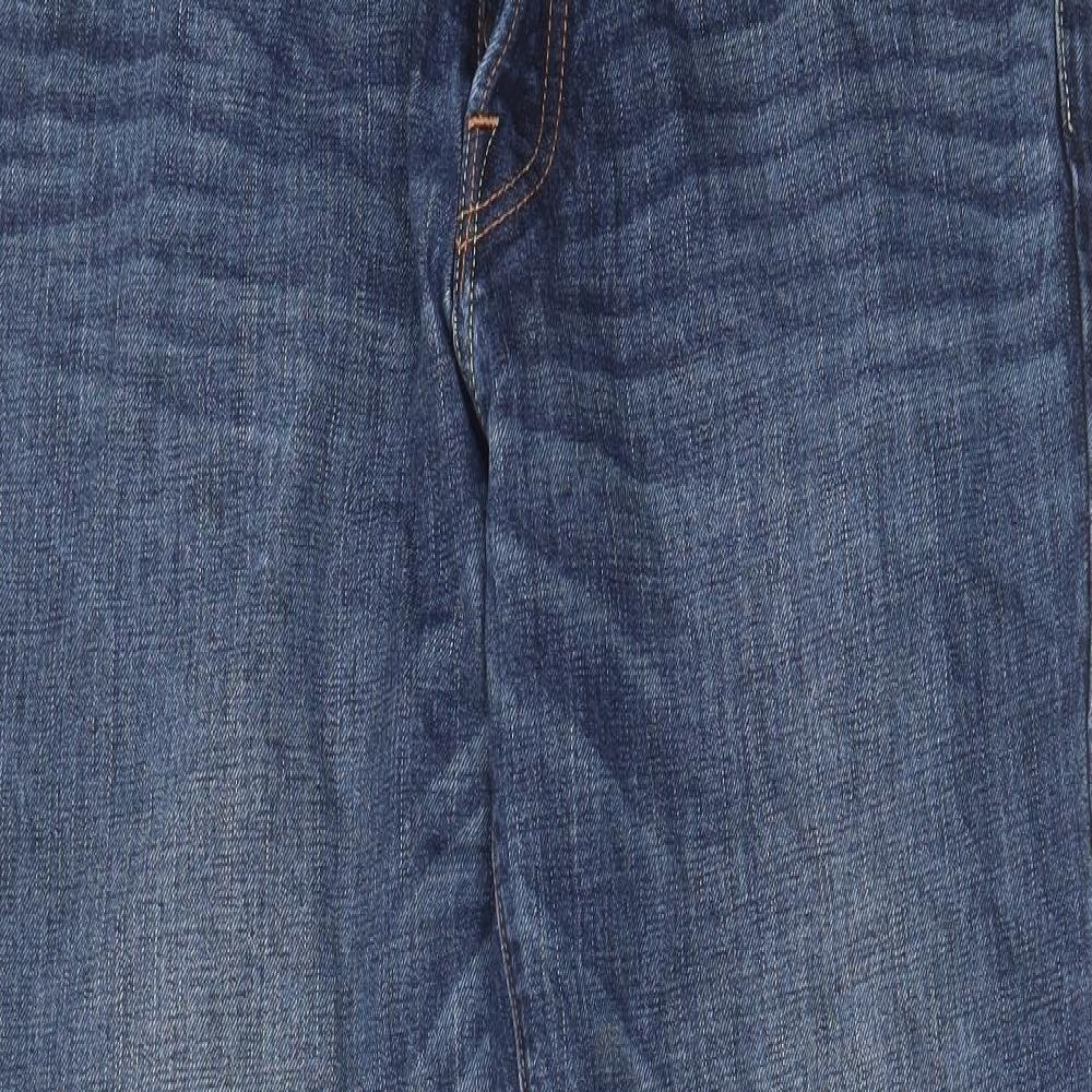 Abercrombie & Fitch Mens Blue Cotton Straight Jeans Size 36 in L32 in Regular Button - Pockets, Belt Loops, Logo