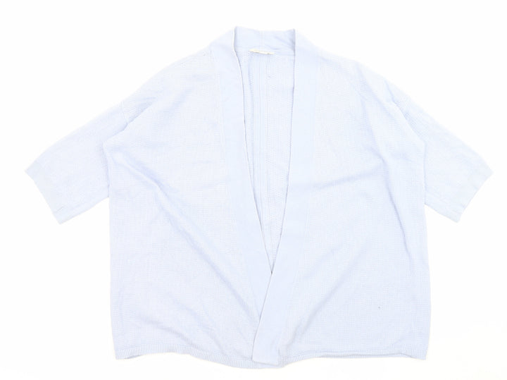 Monsoon Womens Blue Round Neck Cotton Cardigan Jumper Size S