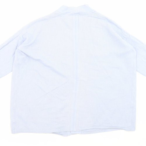 Monsoon Womens Blue Round Neck Cotton Cardigan Jumper Size S