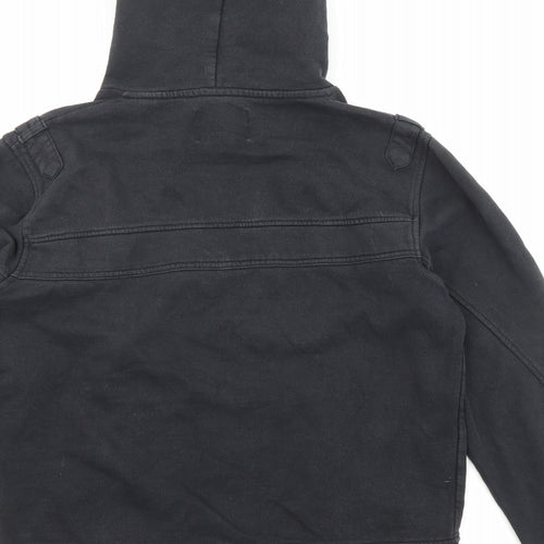 Selected Homme Womens Black Cotton Pullover Hoodie Size M Drawstring - Pockets