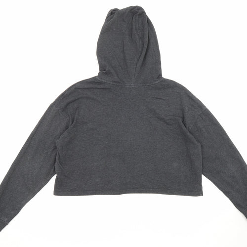Divided by H&M Womens Grey Cotton Pullover Hoodie Size L Drawstring