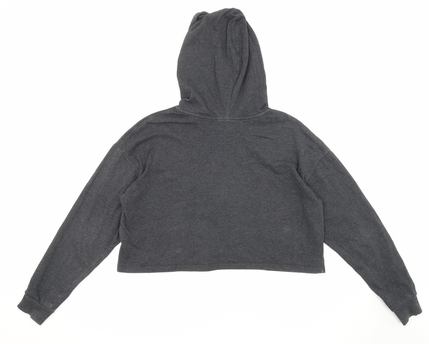 Divided by H&M Womens Grey Cotton Pullover Hoodie Size L Drawstring