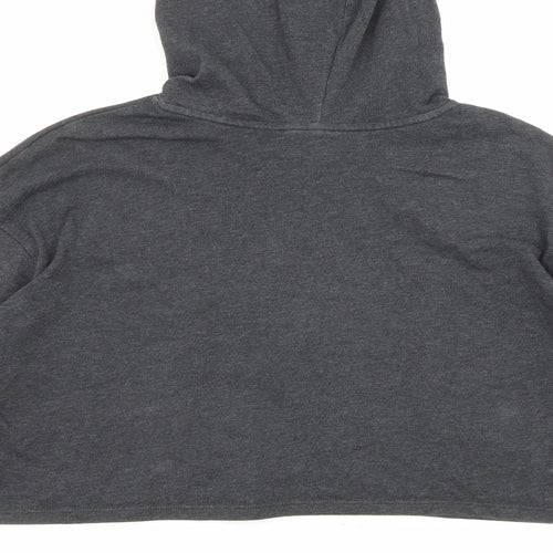 Divided by H&M Womens Grey Cotton Pullover Hoodie Size L Drawstring