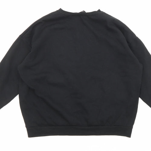 New Look Womens Black Cotton Pullover Sweatshirt Size S Pullover