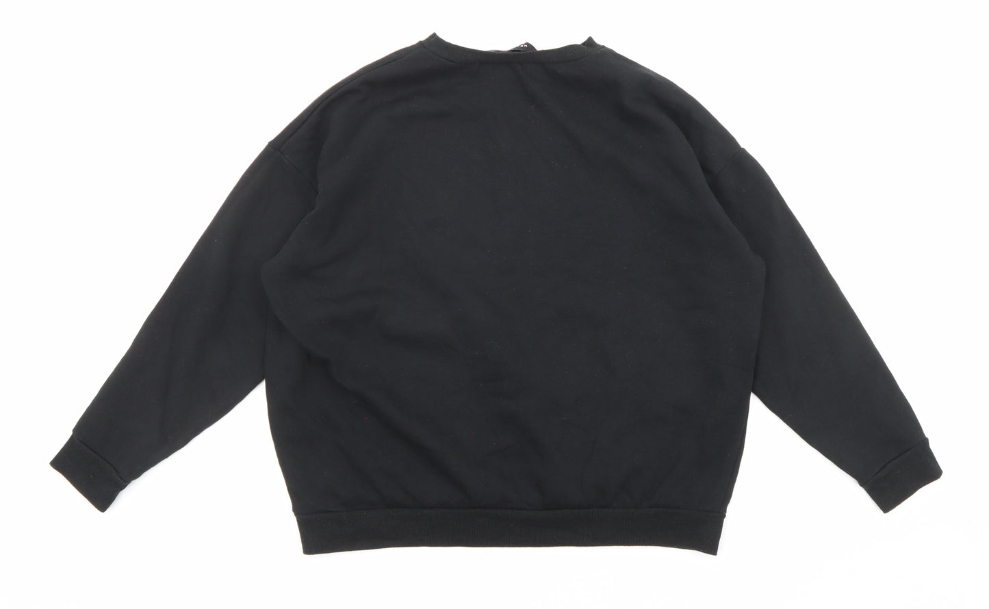 New Look Womens Black Cotton Pullover Sweatshirt Size S Pullover