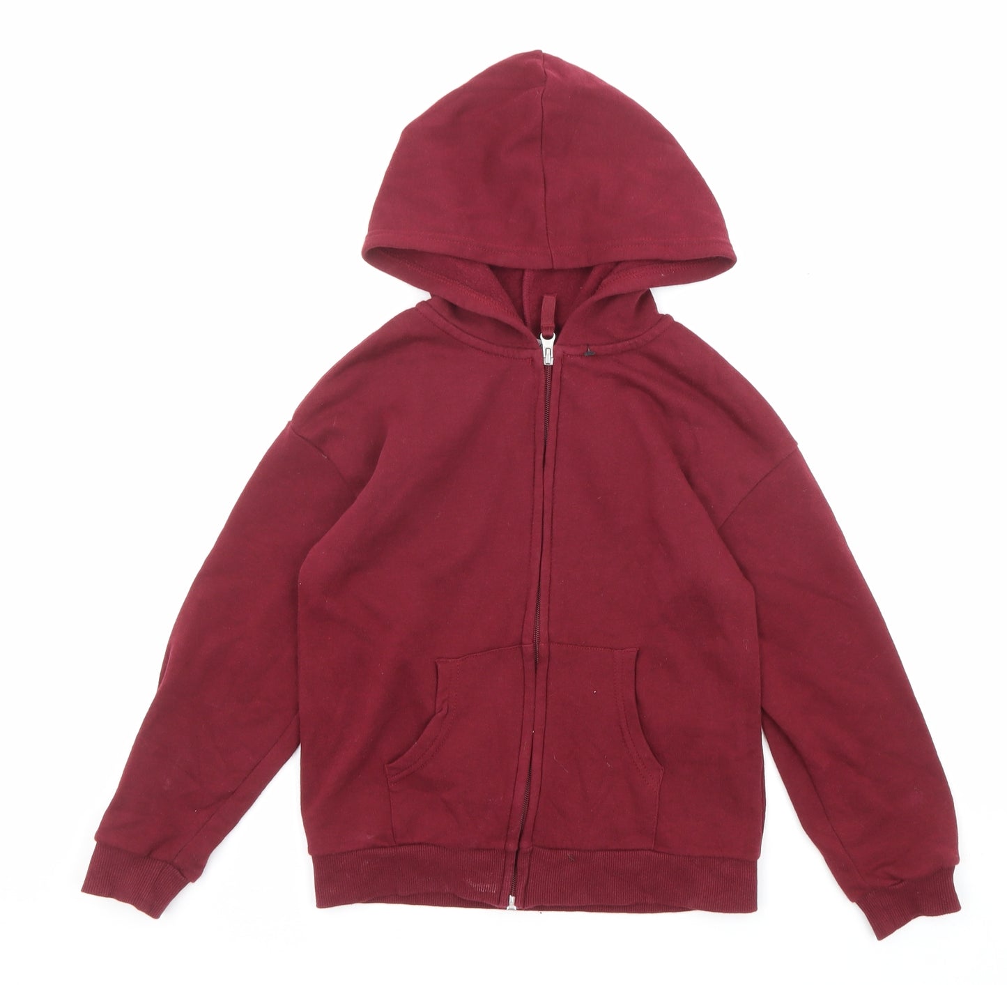 H&M Boys Red Cotton Full Zip Hoodie Size 8-9 Years Zip - Size 8-10 years