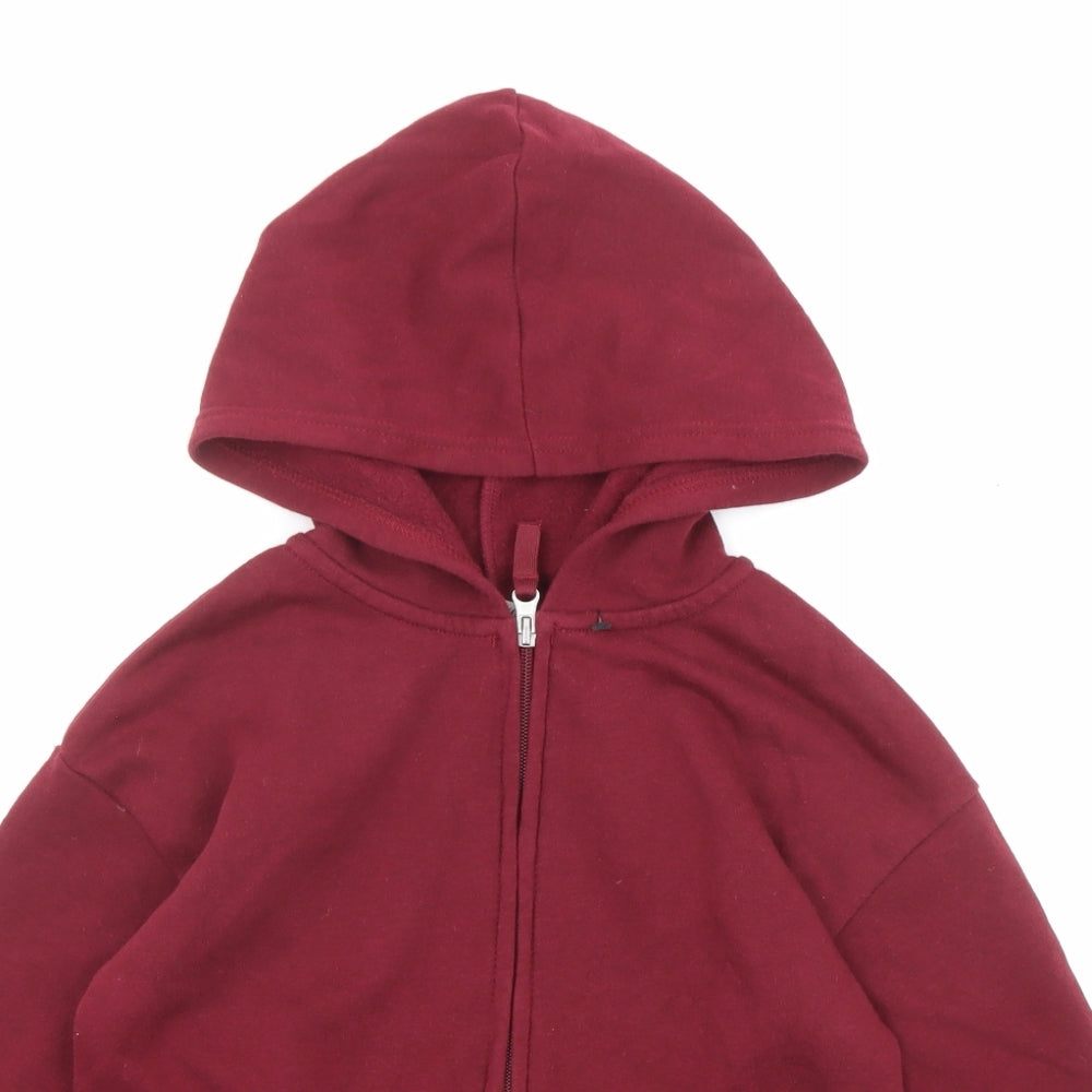 H&M Boys Red Cotton Full Zip Hoodie Size 8-9 Years Zip - Size 8-10 years