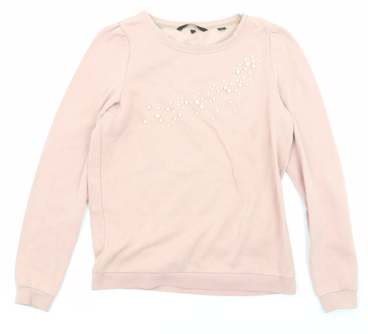 VERO MODA Womens Pink Polyester Pullover Sweatshirt Size S Pullover - Pearls