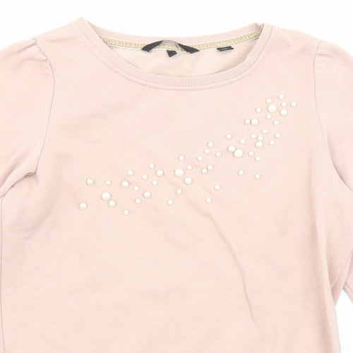 VERO MODA Womens Pink Polyester Pullover Sweatshirt Size S Pullover - Pearls
