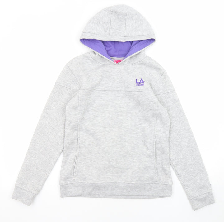 Hi Gear Girls Grey Polyester Pullover Hoodie Size 11-12 Years Pullover