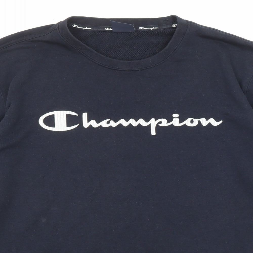 Champion Mens Blue Cotton Pullover Sweatshirt Size L