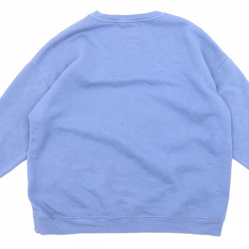 Disney Womens Blue Cotton Pullover Sweatshirt Size 12 Pullover - Stitch, Size 12-14