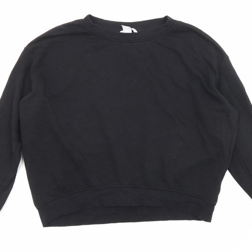 H&M Womens Black Cotton Pullover Sweatshirt Size M Pullover