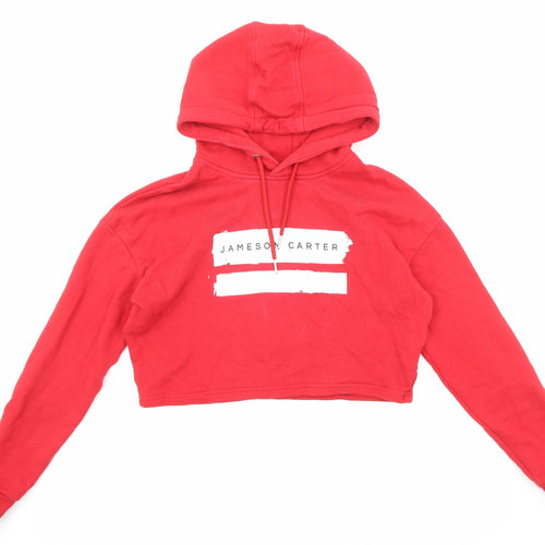 Jameson Carter Womens Red Cotton Pullover Hoodie Size 6 Pullover - Cropped