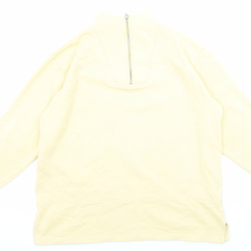 Debenhams Womens Yellow Cotton Pullover Sweatshirt Size M Zip