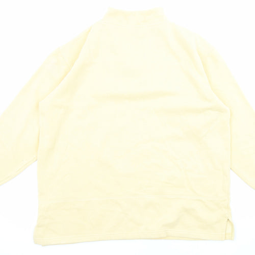 Debenhams Womens Yellow Cotton Pullover Sweatshirt Size M Zip