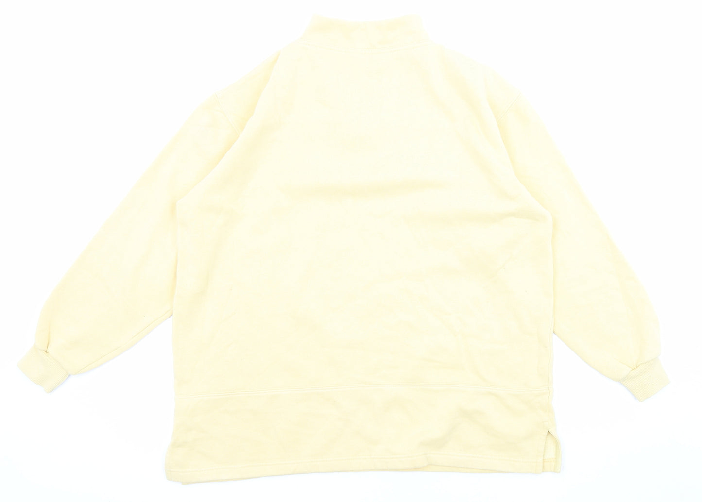 Debenhams Womens Yellow Cotton Pullover Sweatshirt Size M Zip