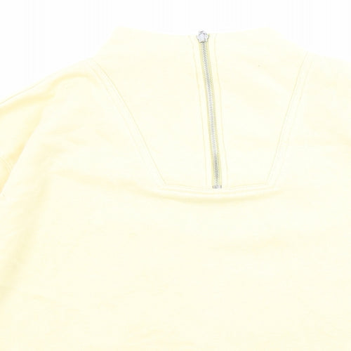 Debenhams Womens Yellow Cotton Pullover Sweatshirt Size M Zip