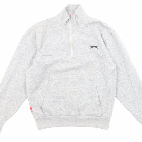 Slazenger Womens Grey Polyester Pullover Sweatshirt Size S Zip
