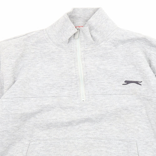 Slazenger Womens Grey Polyester Pullover Sweatshirt Size S Zip