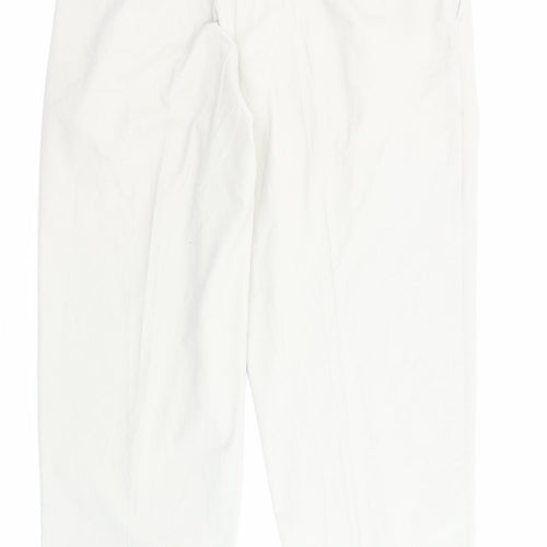 Gurteens Mens Beige Polyester Trousers Size 36 in L29 in Regular Zip - Pockets