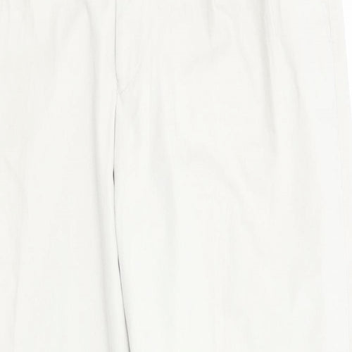 Gurteens Mens Beige Polyester Trousers Size 36 in L29 in Regular Zip - Pockets