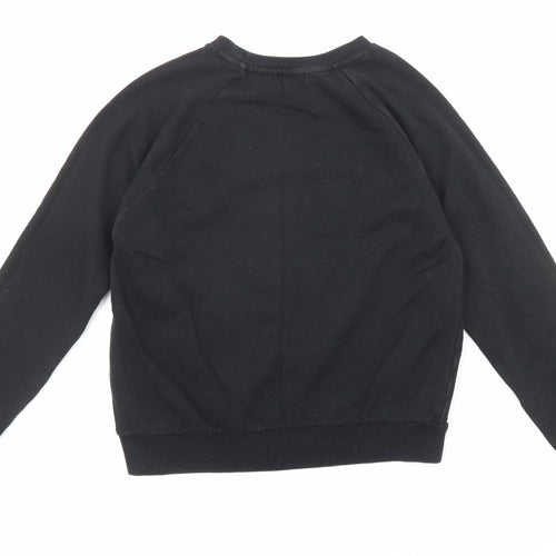 True Religion Womens Black Cotton Pullover Sweatshirt Size S Pullover
