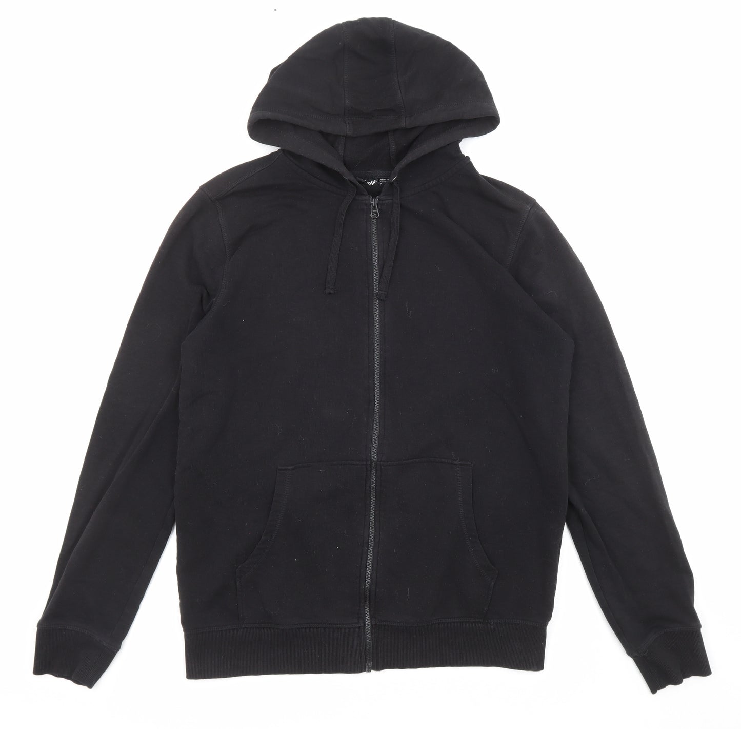 Crivit# Mens Black Cotton Full Zip Hoodie Size L - Pockets