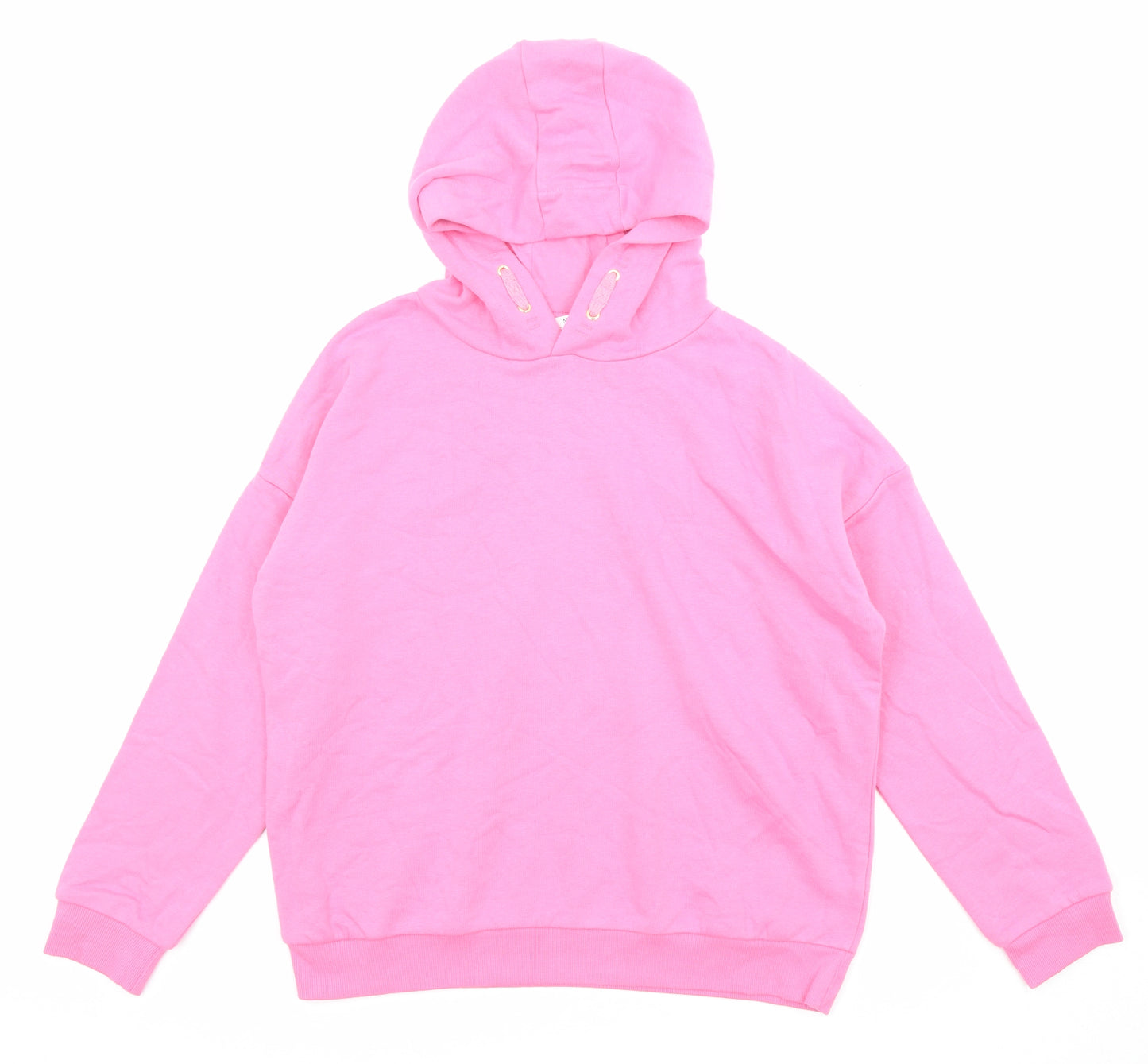 Marks and Spencer Girls Pink Cotton Pullover Hoodie Size 14-15 Years Pullover