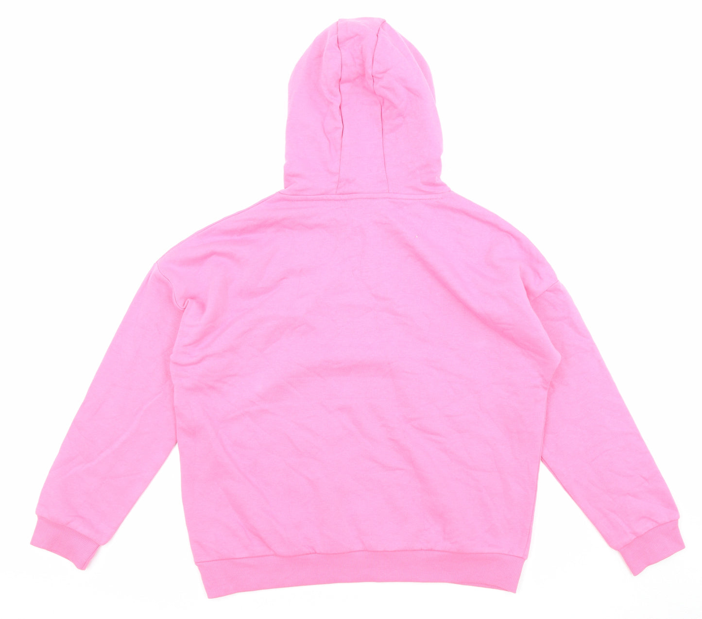 Marks and Spencer Girls Pink Cotton Pullover Hoodie Size 14-15 Years Pullover