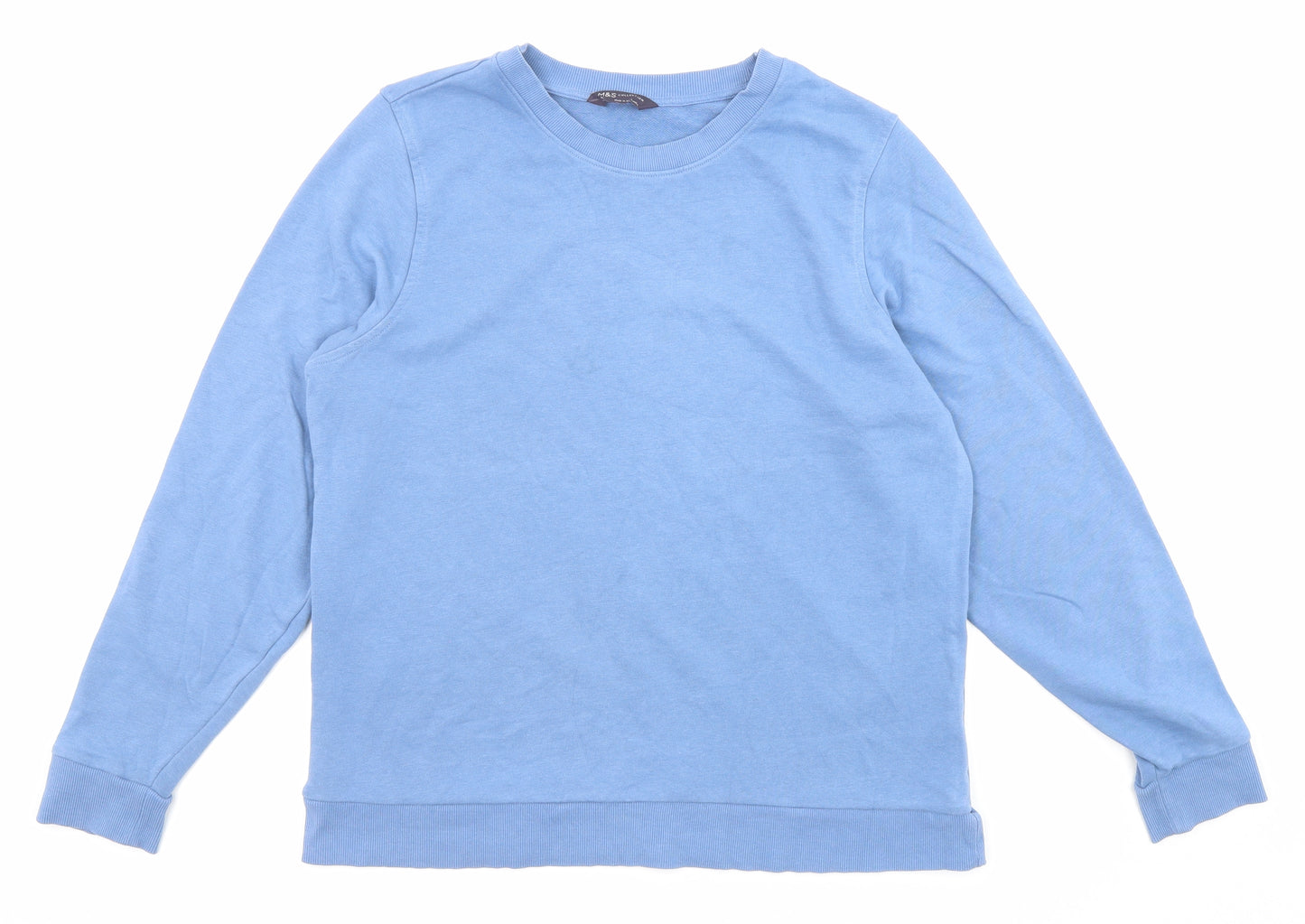 Marks and Spencer Womens Blue Cotton Pullover Sweatshirt Size 16 Pullover