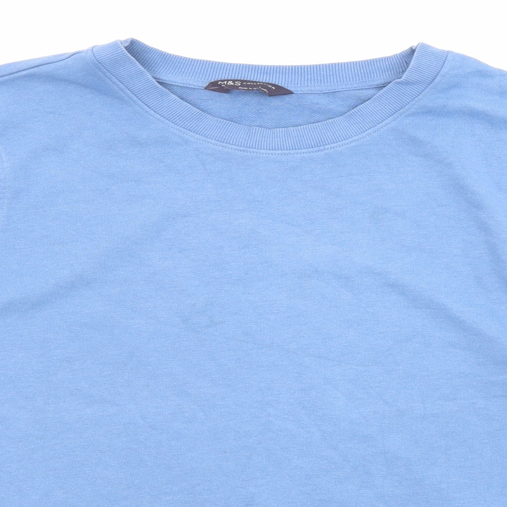 Marks and Spencer Womens Blue Cotton Pullover Sweatshirt Size 16 Pullover