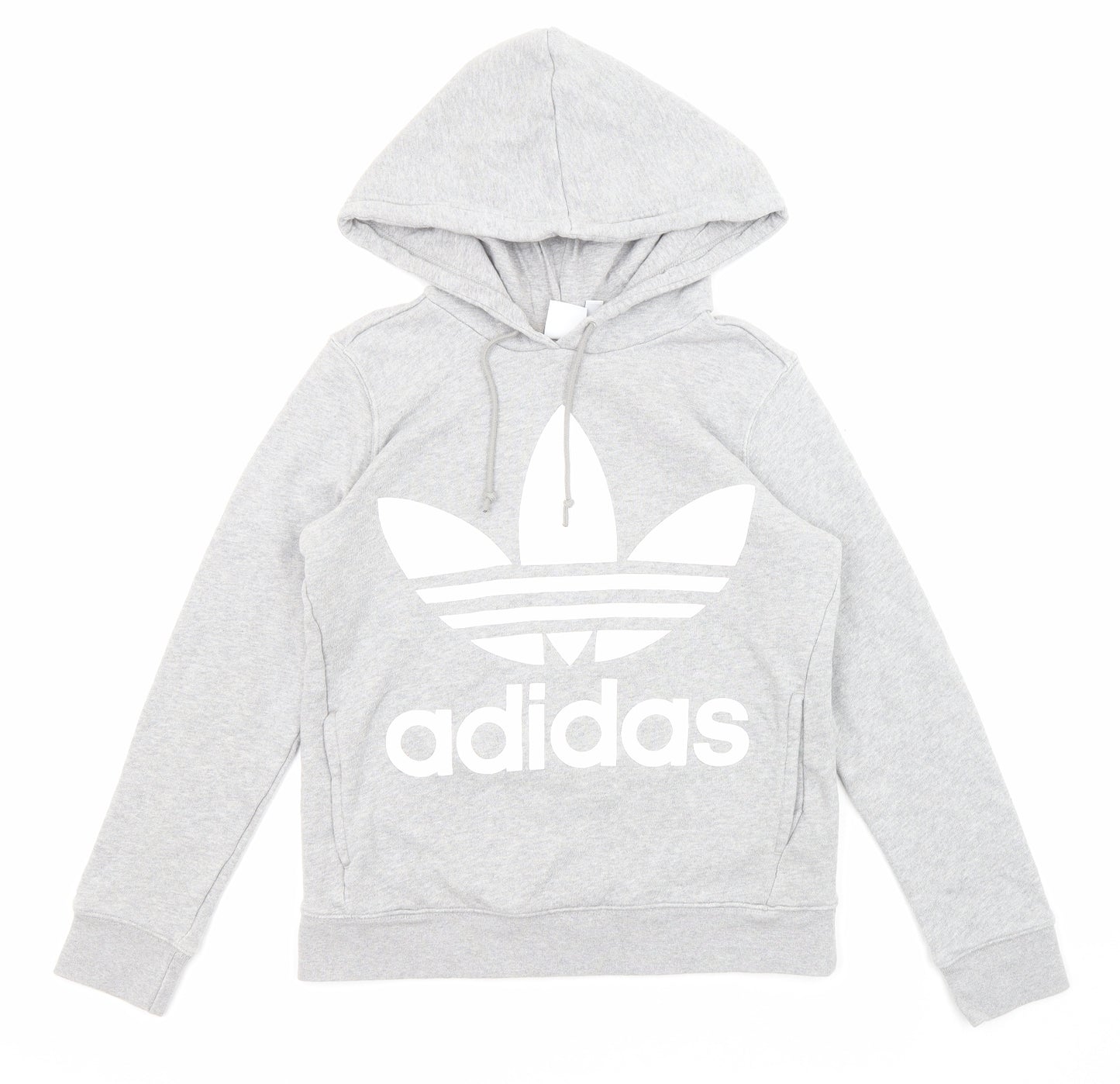 adidas Womens Grey Cotton Pullover Hoodie Size 6 Pullover