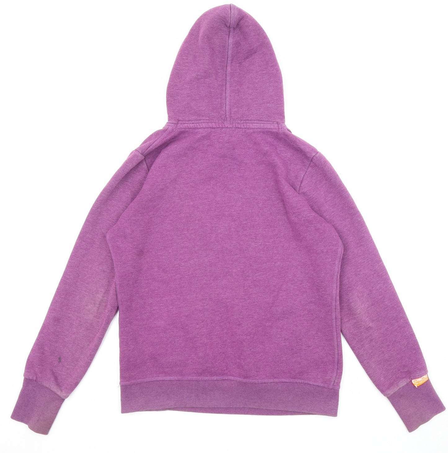 Superdry Womens Purple Cotton Pullover Hoodie Size XL Drawstring