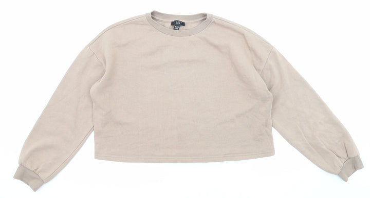 New Look Girls Brown Cotton Pullover Sweatshirt Size 14-15 Years Pullover