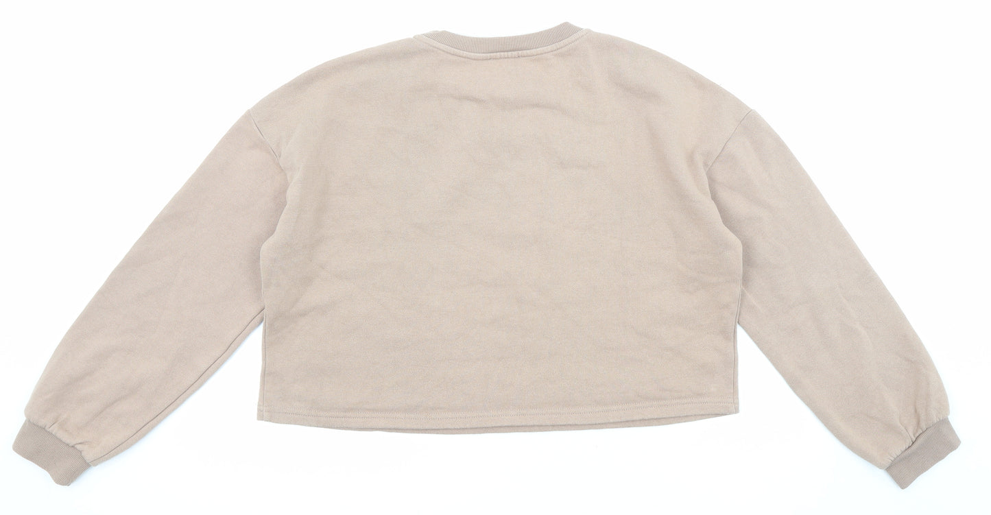 New Look Girls Brown Cotton Pullover Sweatshirt Size 14-15 Years Pullover
