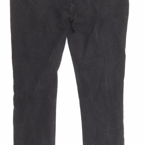 Boohoo Womens Black Cotton Skinny Jeans Size 10 L27 in Regular Zip - Pockets