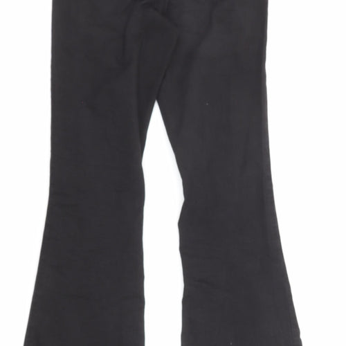 Missguided Womens Black Cotton Flared Jeans Size 6 L29 in Regular Zip - Pockets